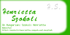 henrietta szokoli business card